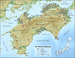 Übersichtskarte - Shikoku-Pilgerweg